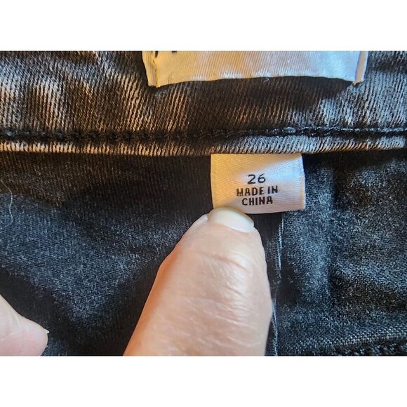 Ava & Viv Women's Mid-Rise Cropped Skinny Jeans, Charcoal Size 26 - Picture 6 of 14
